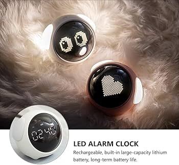 LED Table Clock with Digital Pixel Art