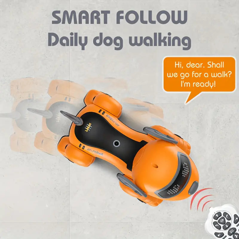 Interactive RC Smart Dog - 2.4GHz Voice-Controlled, Music, Dance & Follow Modes, USB Rechargeable, Perfect Gift for Family & Friends