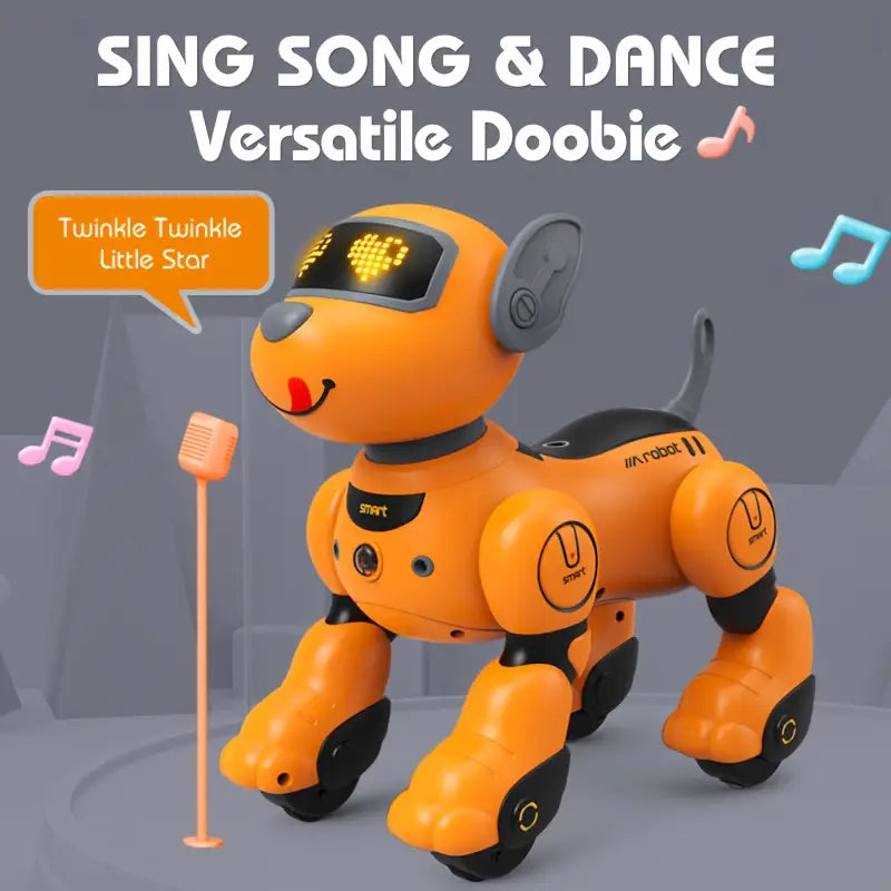 Interactive RC Smart Dog - 2.4GHz Voice-Controlled, Music, Dance & Follow Modes, USB Rechargeable, Perfect Gift for Family & Friends