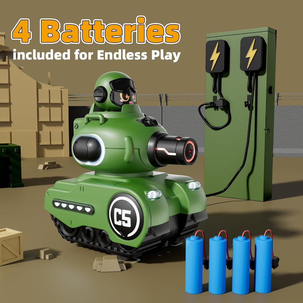 Cute Cartoon Remote Control Battle Tanks with Laser Tag | Dual RC Army Battle Set