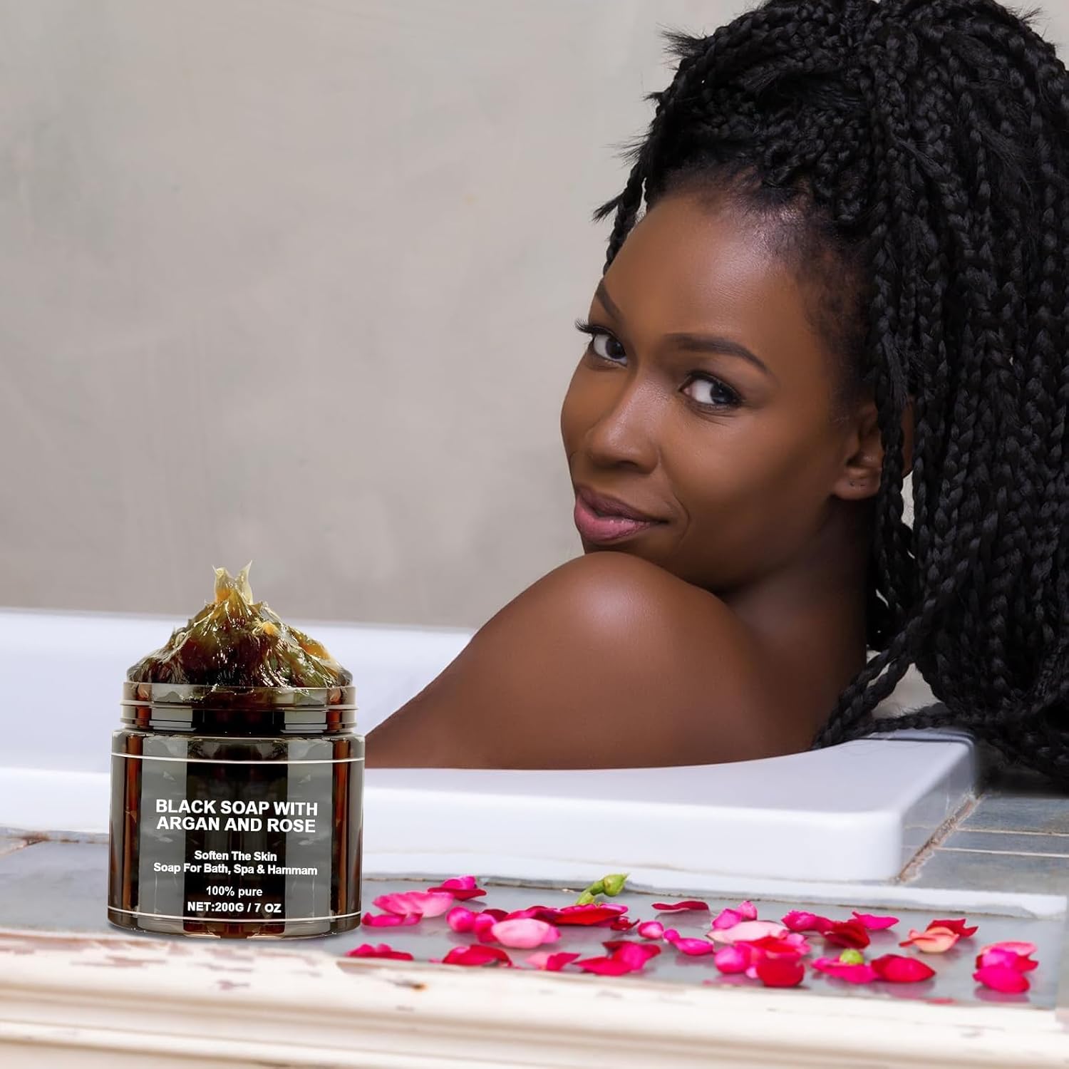 Moroccan Beldi Soap 200grams + Exfoliating Bath Glove