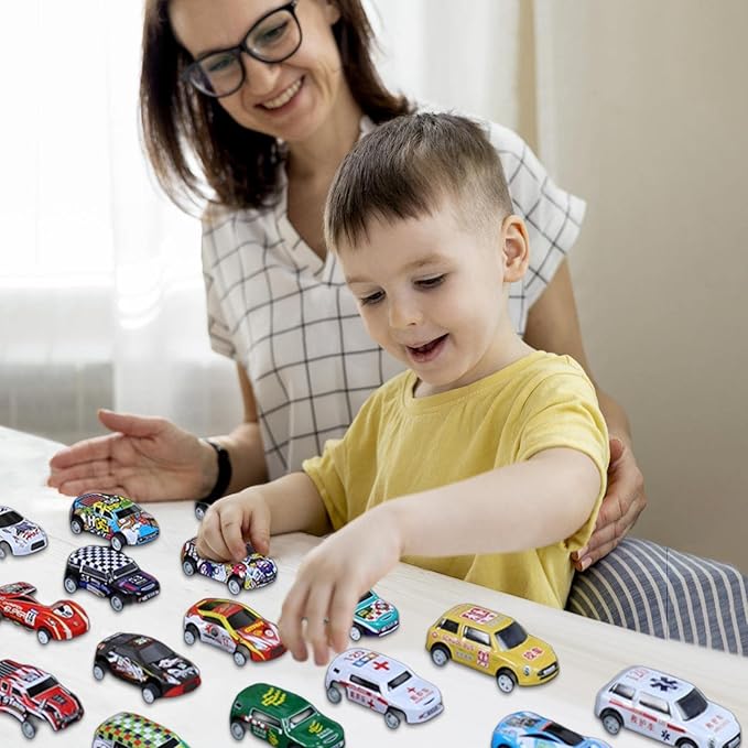 Mini Pull Back Cars With storage Box