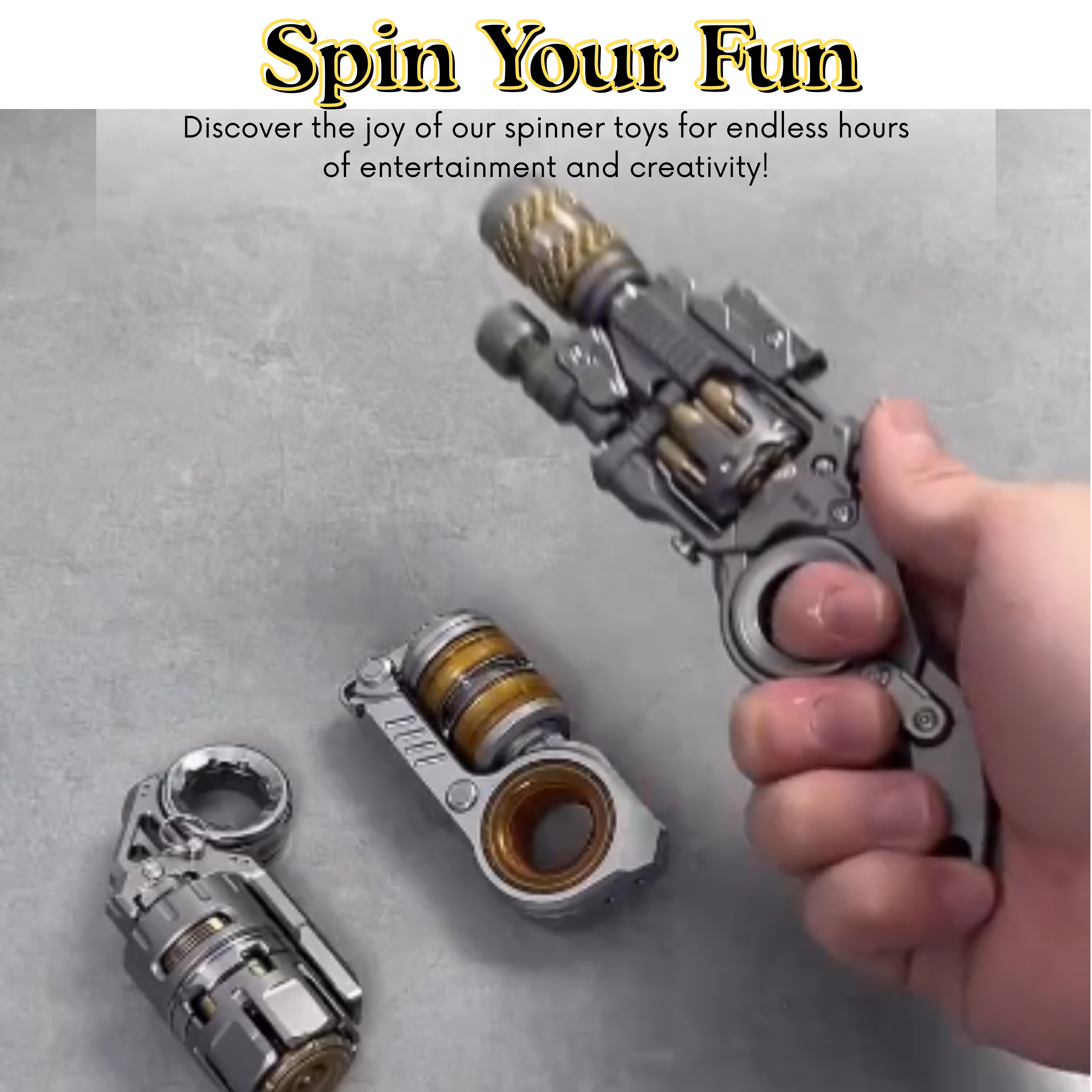 Steampunk Metal Trigger Fidget Spinner 3 Set