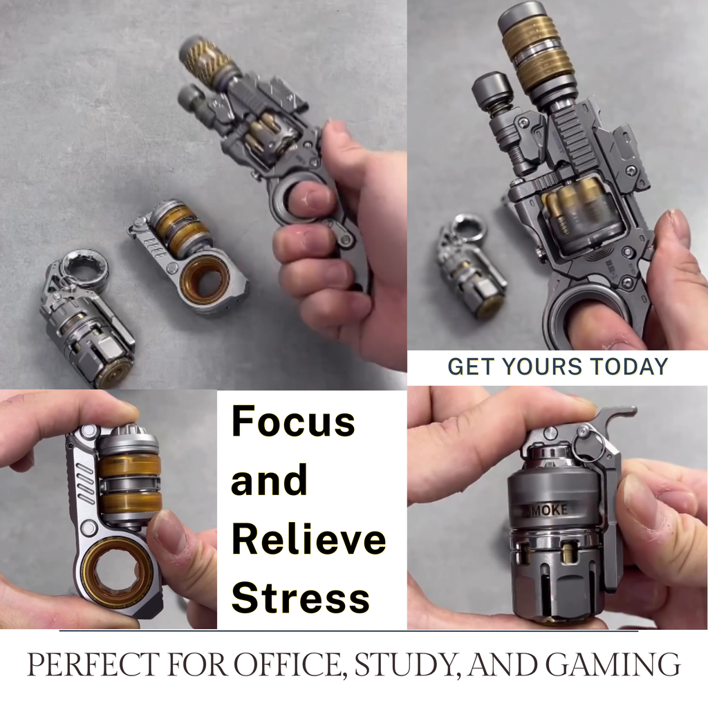 Steampunk Metal Trigger Fidget Spinner 3 Set