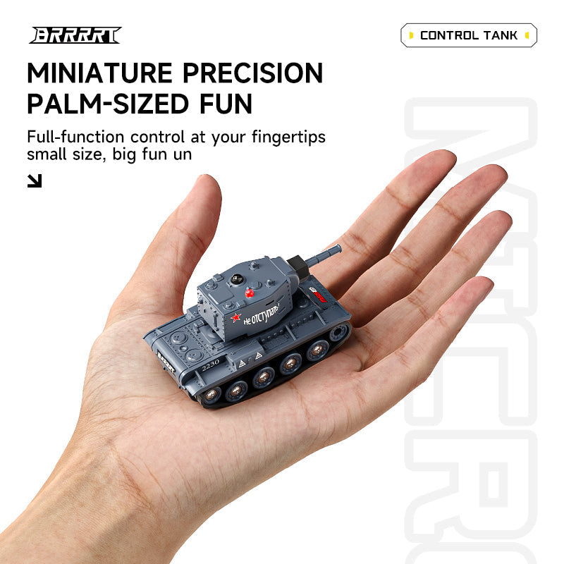 2-Mini RC Battle Tank with Infrared Combat & Rotating Turret