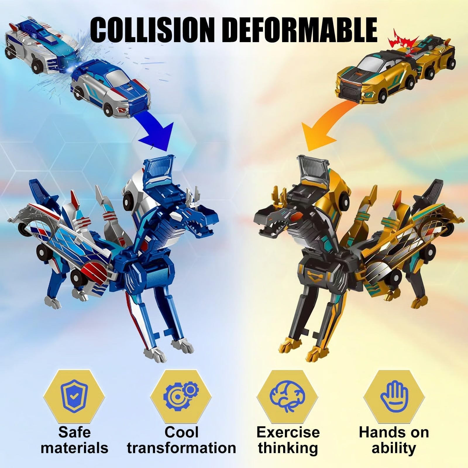 Collision Transforming Dinosaur Car Toy