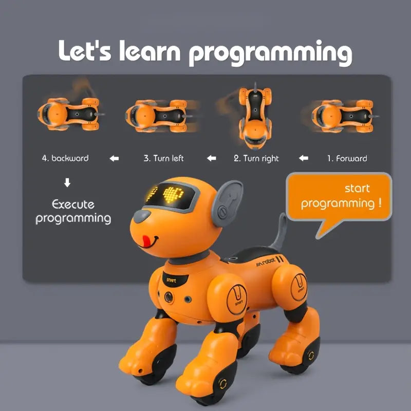 Interactive RC Smart Dog - 2.4GHz Voice-Controlled, Music, Dance & Follow Modes, USB Rechargeable, Perfect Gift for Family & Friends