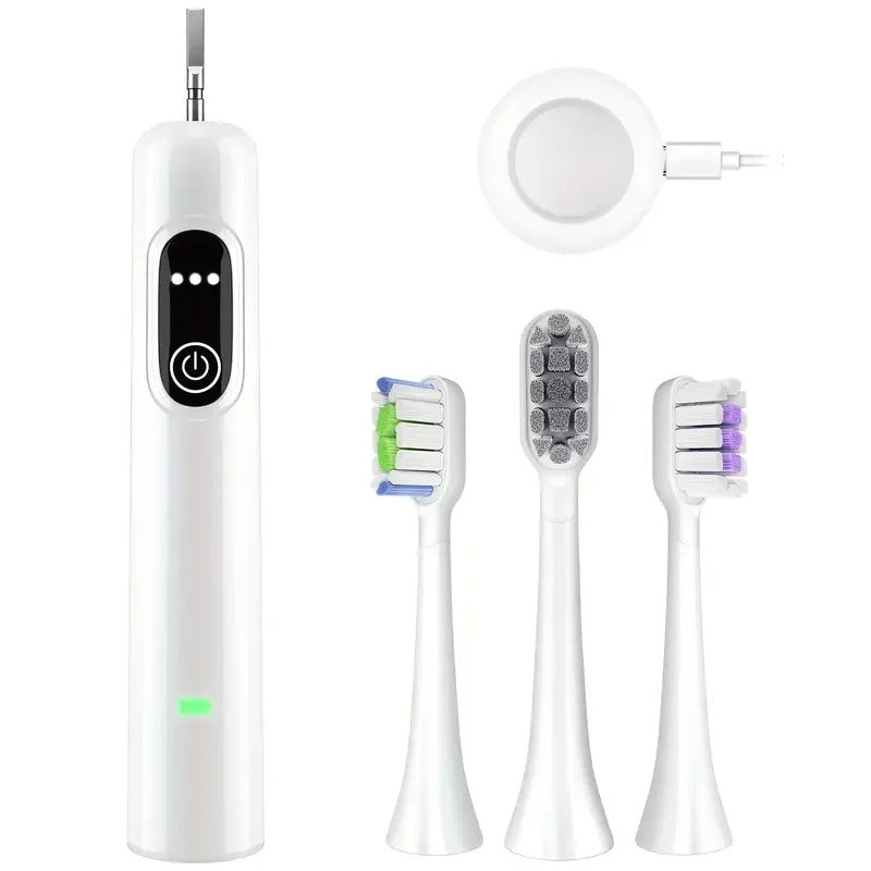 Electric Toothbrush, 60° Oscillation and Vibration Sonic Electric Toothbrush, Wave Electric Toothbrush with 3 Brush Heads