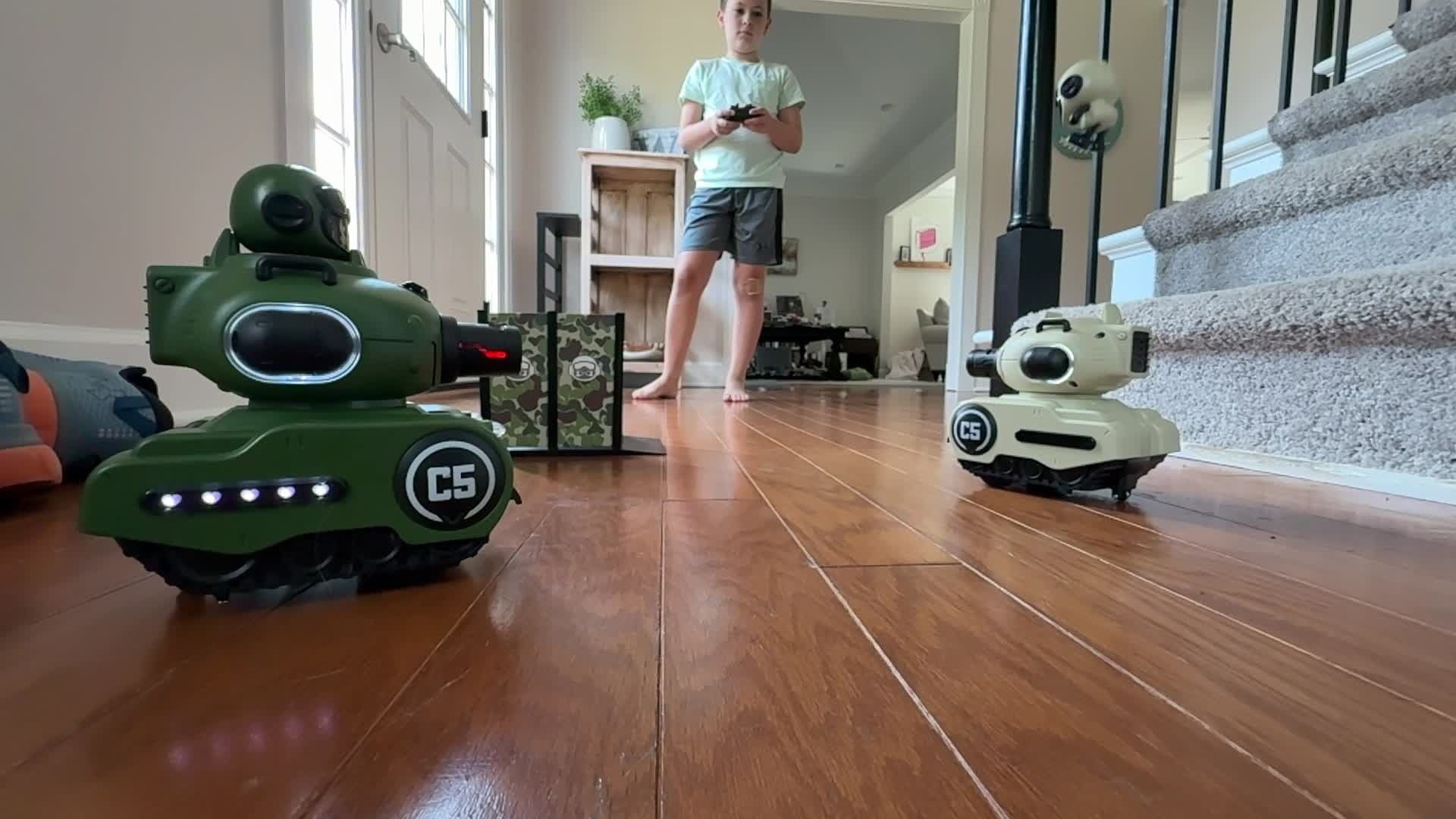 Cute Cartoon Remote Control Battle Tanks with Laser Tag | Dual RC Army Battle Set