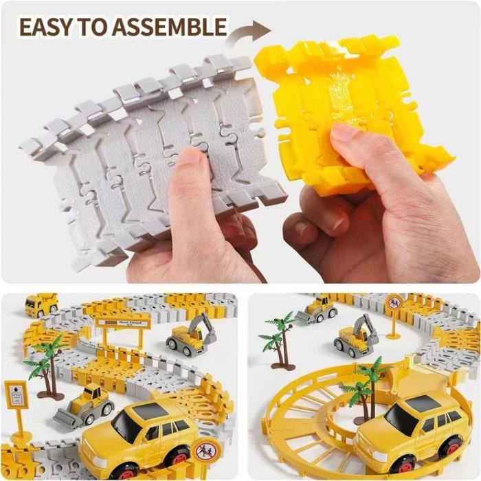 Construction Track Playset with Cars