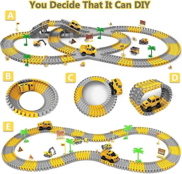 Construction Track Playset with Cars