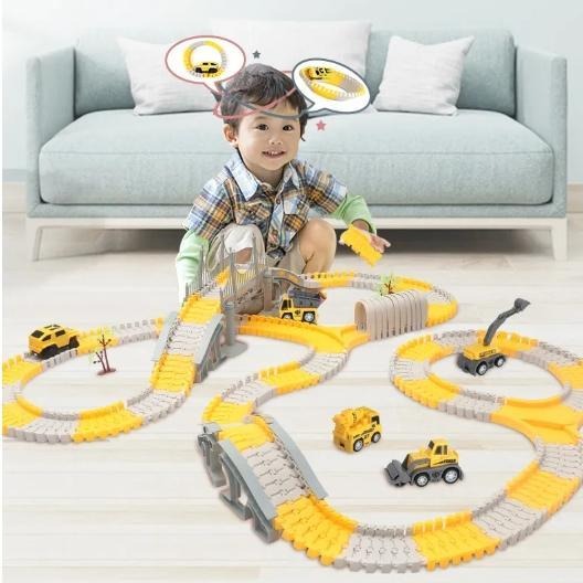 Construction Track Playset with Cars