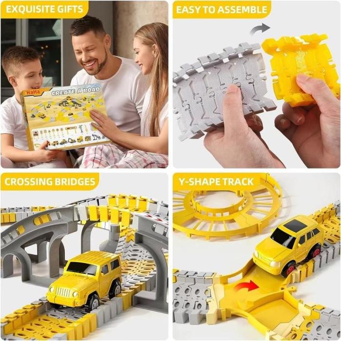 Construction Track Playset with Cars