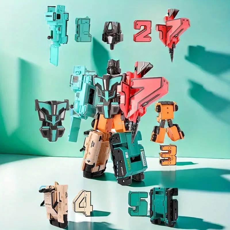 Transforming Number Robot Mech Warrior Set