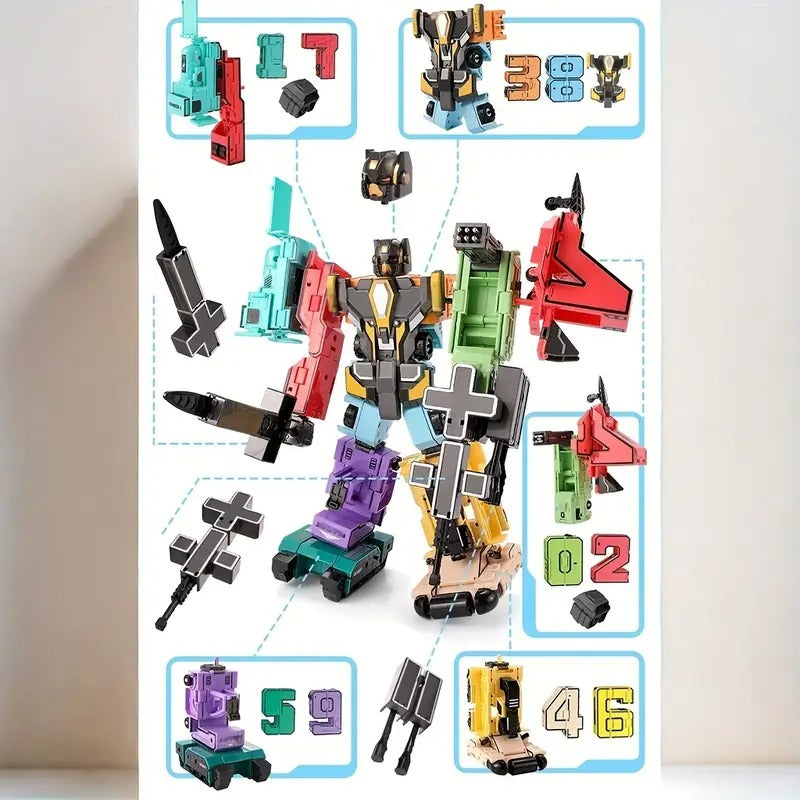Transforming Number Robot Mech Warrior Set