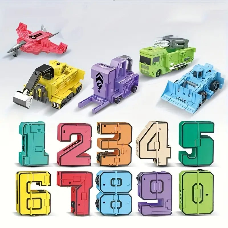 Transforming Number Robot Mech Warrior Set