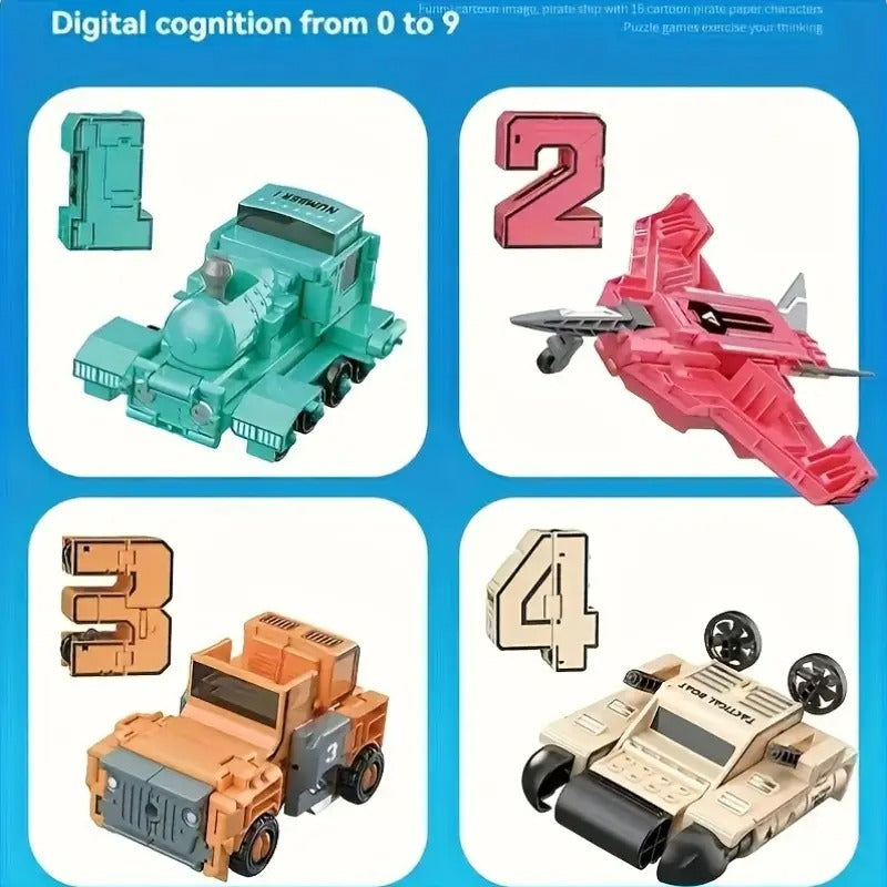 Transforming Number Robot Mech Warrior Set